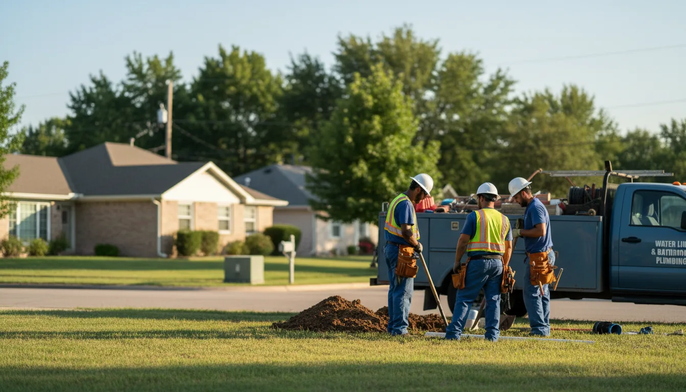 Residential water line and bathroom plumbing service in Ora, IN
